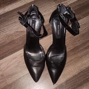 White House Black Market Black Ankle Wrap Stilettos Size 8
